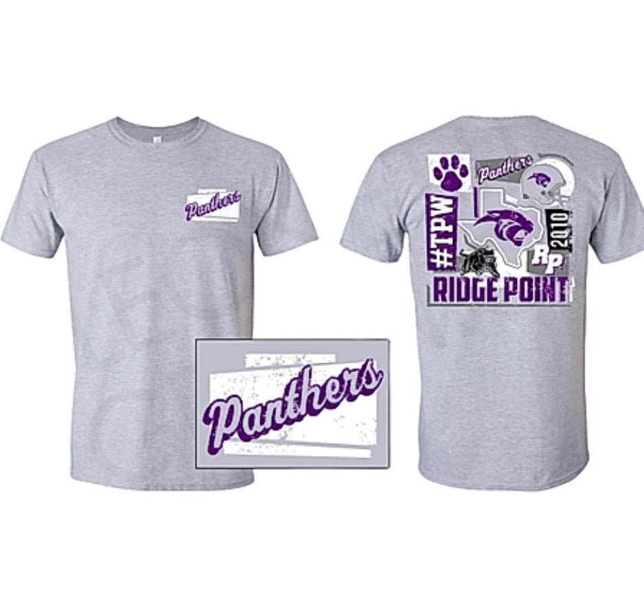 Gray Football Panthers Tee