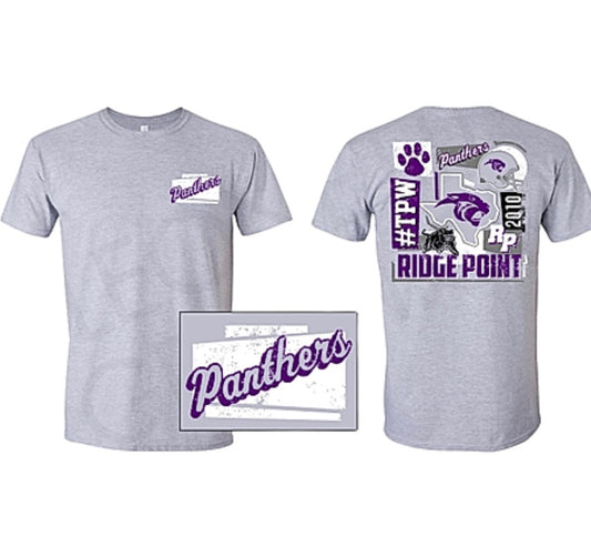 Gray Football Panthers Tee